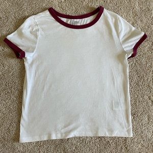 White H&M Ringer Tee | Medium